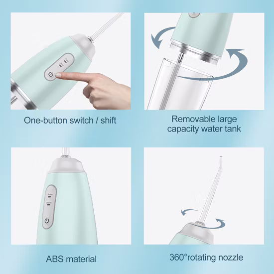 2021 Irrigatore Senza Fili Orale 4 Modalità Portatile Elettrico Ricaricabile Ad Ultrasuoni Dentale Pulitore Dei Denti Acqua Flosser