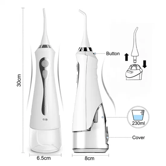 Idropulsore elettrico sbiancante per la pulizia dei denti OEM e ODM da 230 ml con FDA